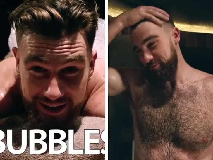 Travis Kelce sem camisa 的照片在社交媒体上疯传