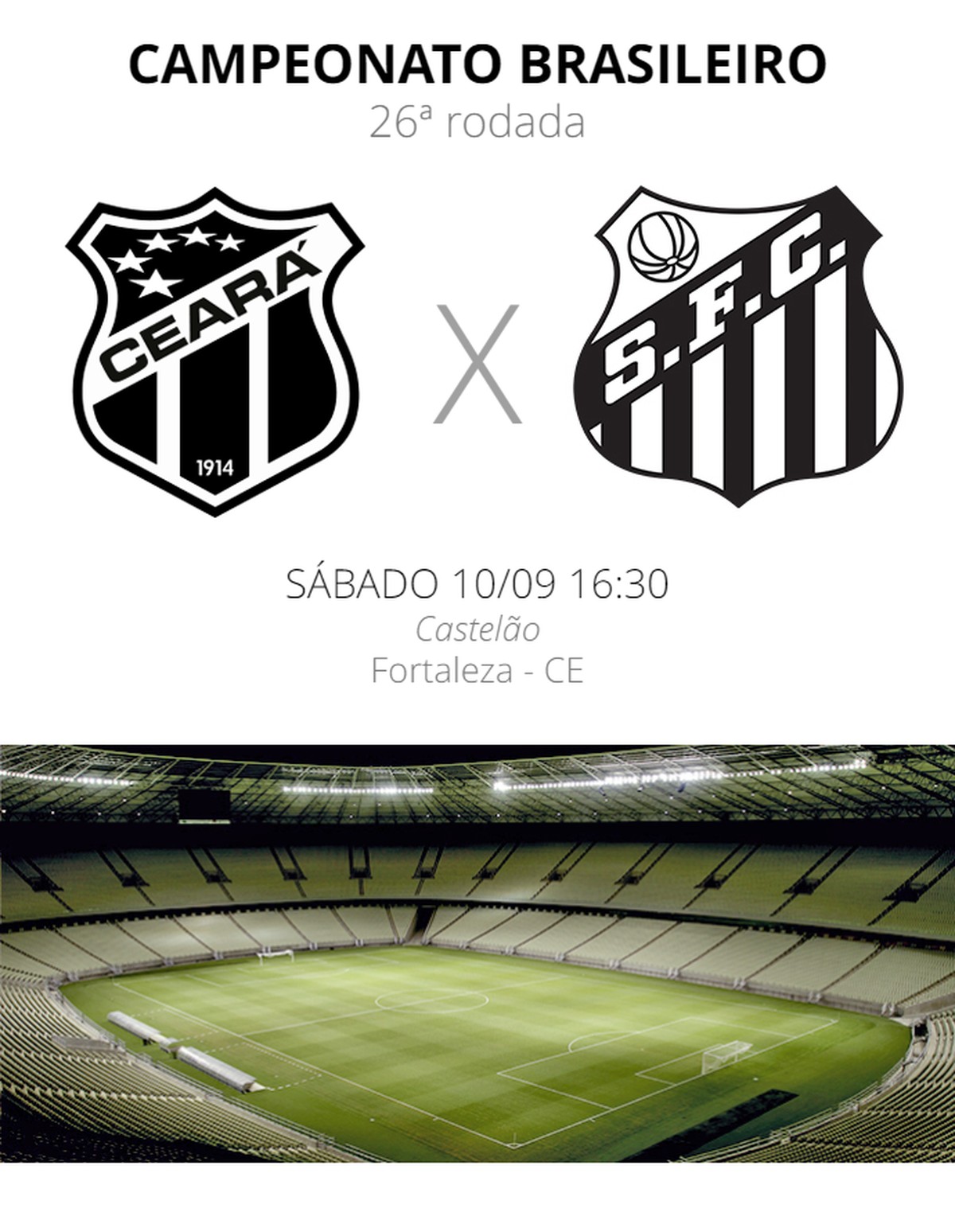 Ceará SC x Santos FC: onde assistir e o que esperar do jogo minuto a minuto.