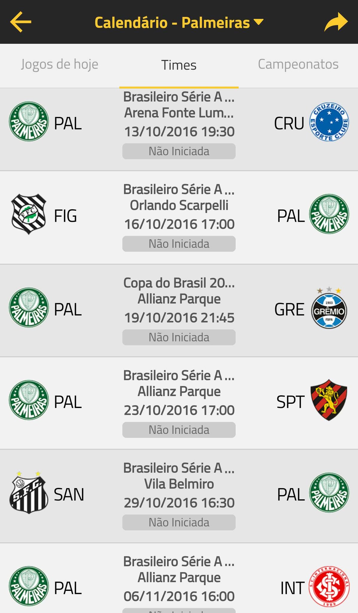 próximos jogos do palmeiras no brasileirão
