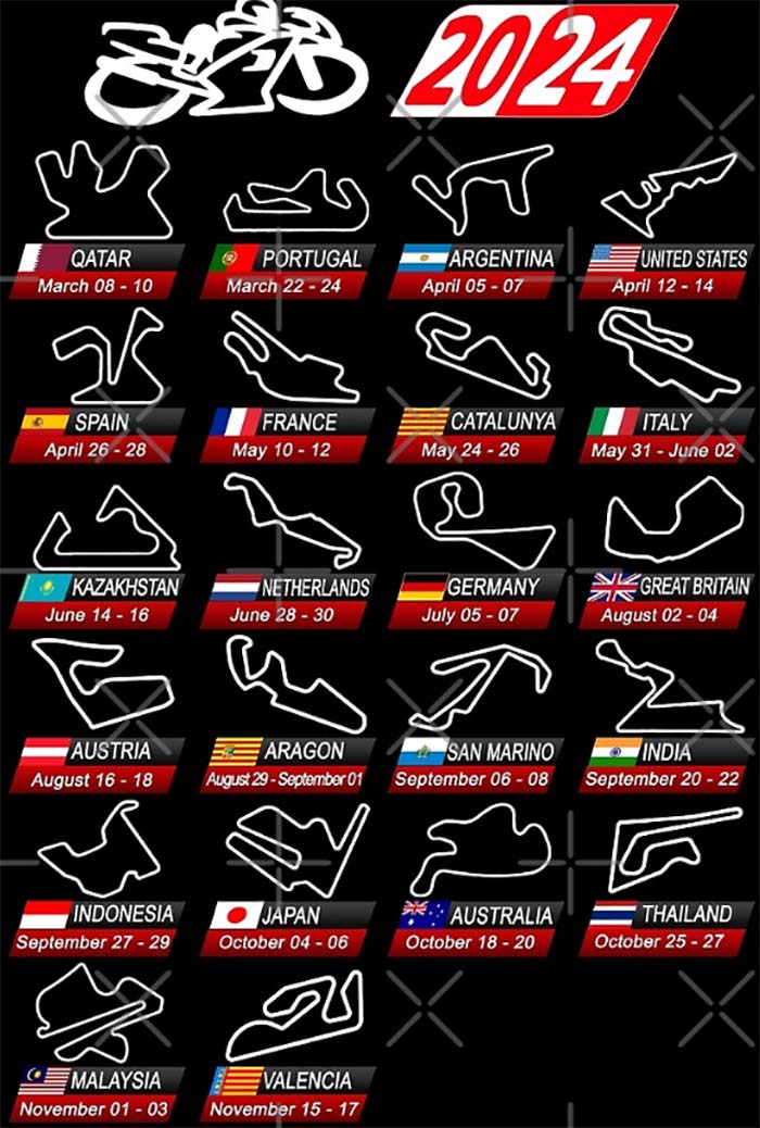 Calendário da MotoGP 2024: Veja Todas as Datas e Corridas!