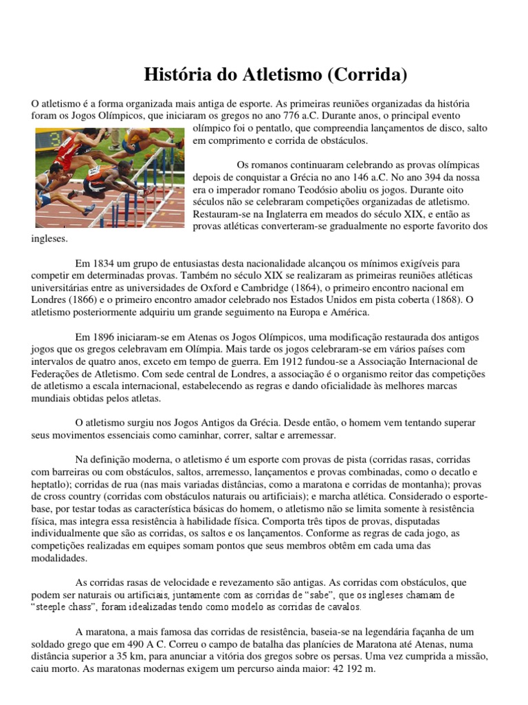Tudo sobre a origem do atletismo no Brasil explicado.