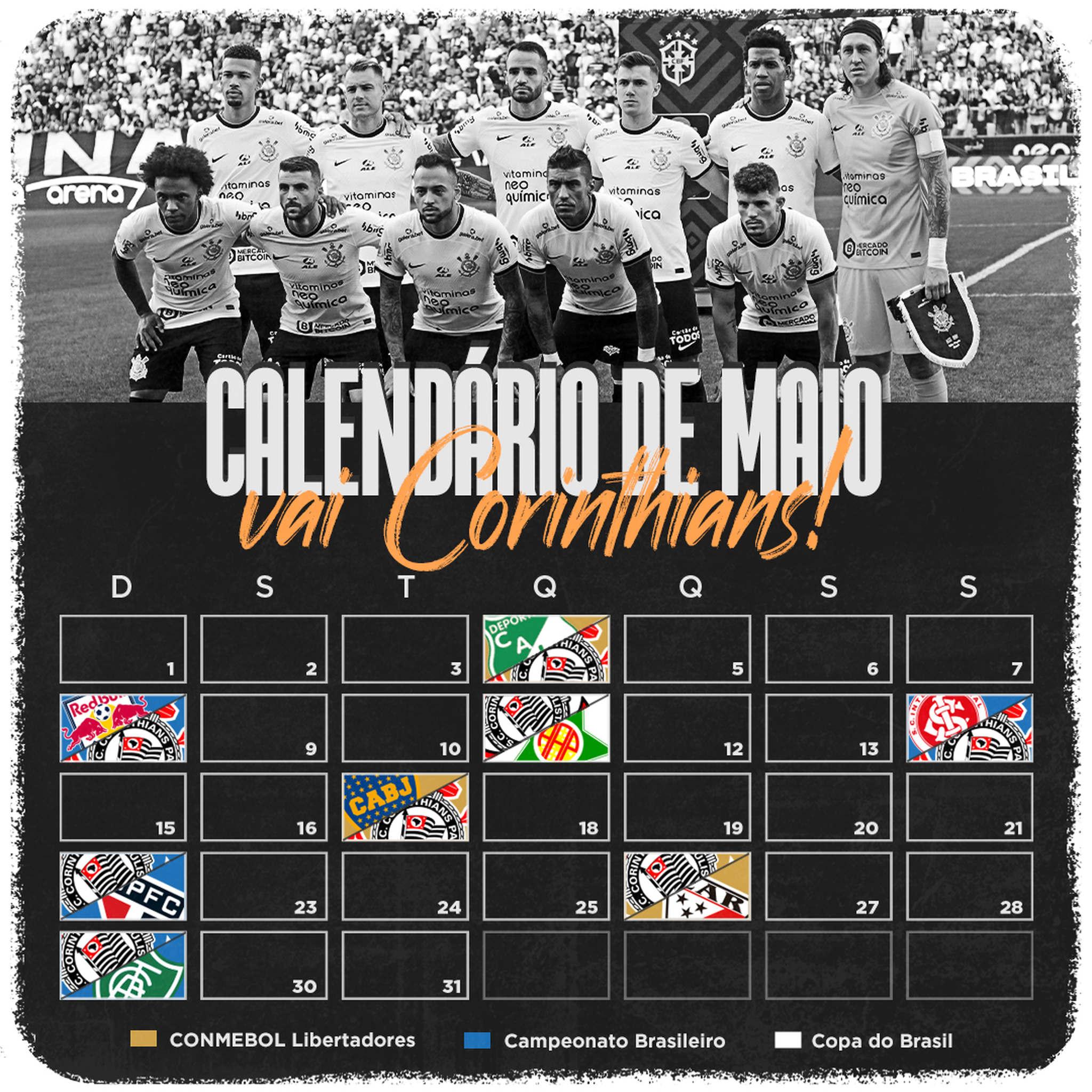 Timão no Brasileirão: Calendário completo dos jogos do Corinthians.