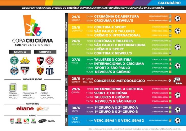 Quer saber o próximo jogo do Criciúma? Veja a tabela atualizada do time.