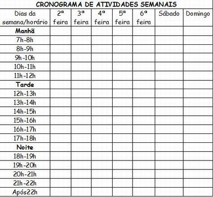 Tabela de semana: Organize seus dias de forma fácil!