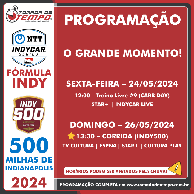 Formula Indy 2024: Confira o calendário completo e onde assistir!